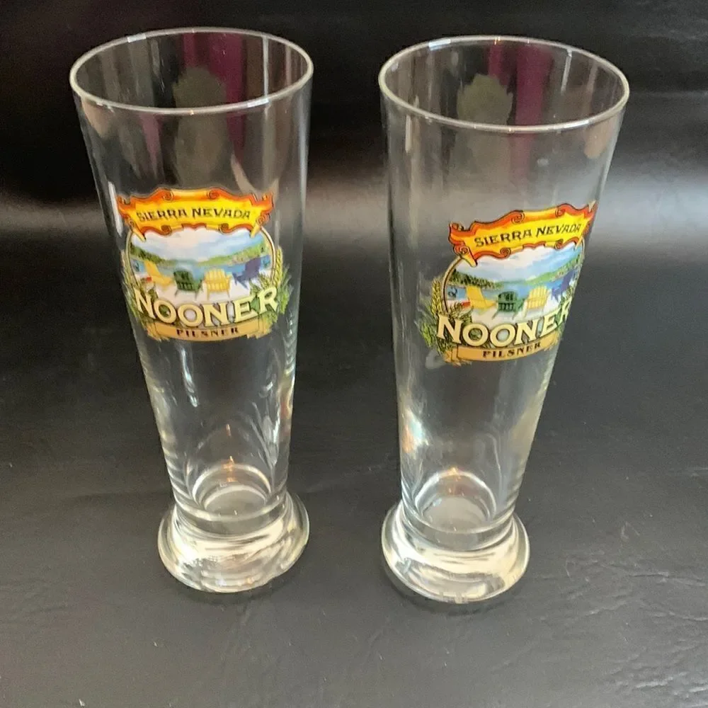 Sierra Nevada Nooner Pilsner 18 Ounce Gold Red Yellow 8 1/2 Inch Tall Beer Glass